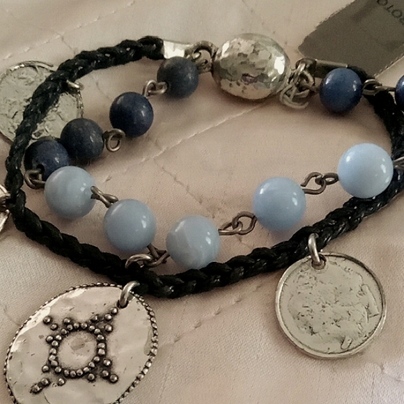 J. Jill Blue and Silver Beaded Charm Bracelet - Picture 7 of 11